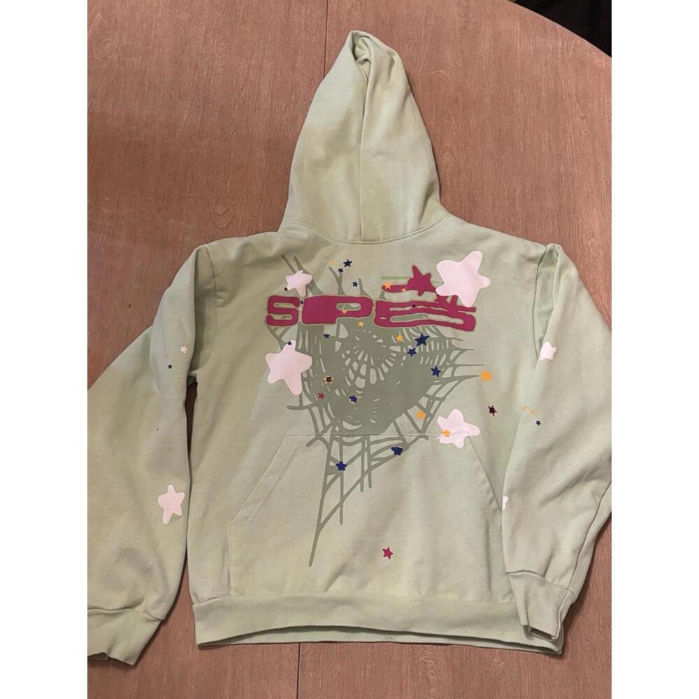 Sp5der Men's Hoodie Size M Mint Green Previously Owned